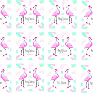 Personalised skating flamingo wrapping paper