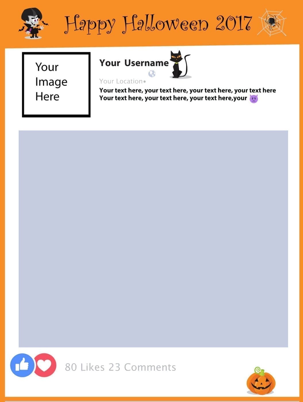 Halloween Selfie Frame (A1) | Personalised Cardboard Cutouts